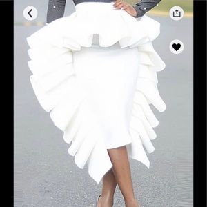 White fringe skirt / dress
